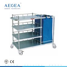 AG-SS010B multiusos aço inoxidável vestir trolleys para fazer a cama e enfermagem